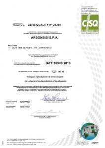arsonsisi IATF 169492016 liquid coatings